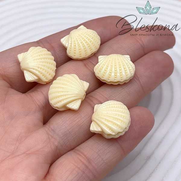 Бусина Ракушка бежевая 14*16 мм (имитация коралла)