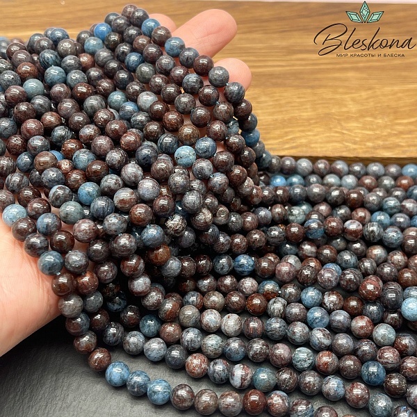 Кварцит коричнево-синий (облагороженный) 6 мм