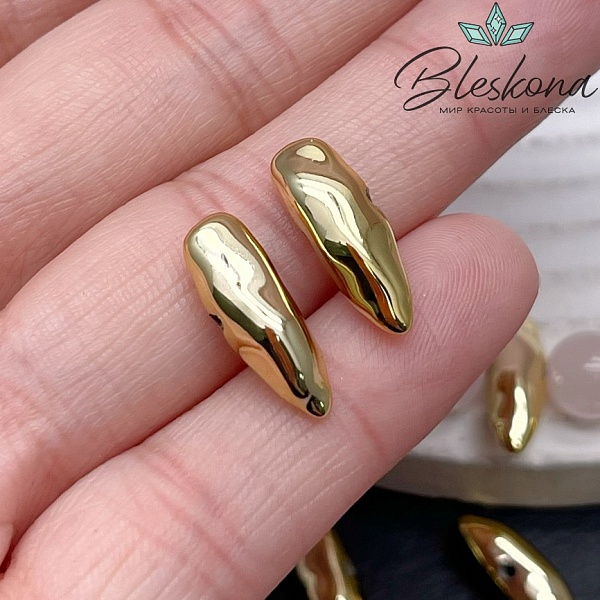 6*17,5 мм Цвет золото, Бусина фриформ