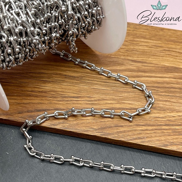 Цепь №94 цвет серебро 9,5*5,8 мм