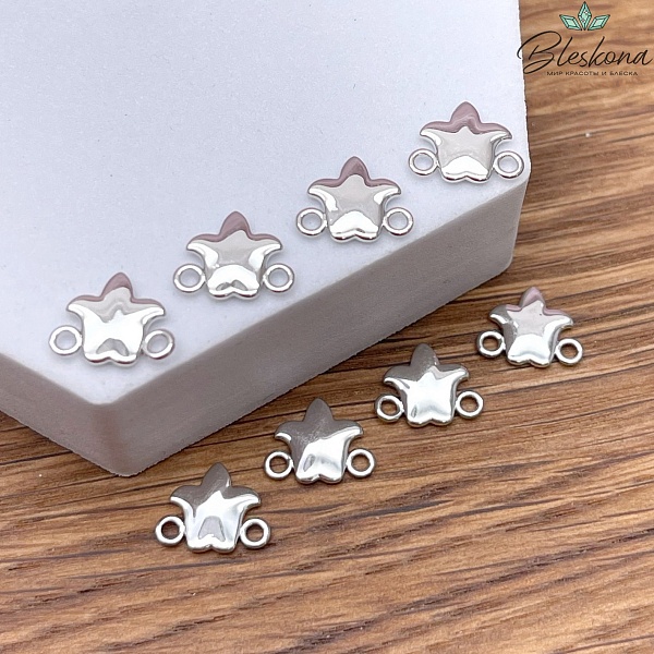 11*9 мм Цвет серебро, Коннектор Этно №15 тюльпан