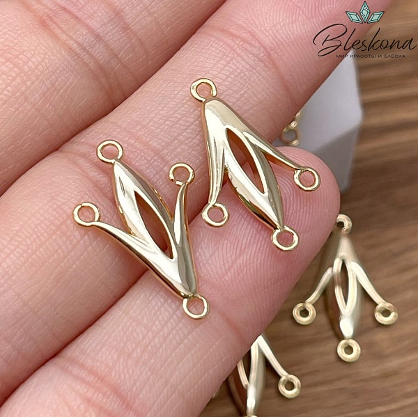 21*13,5 мм Цвет золото, Коннектор Этно №17 