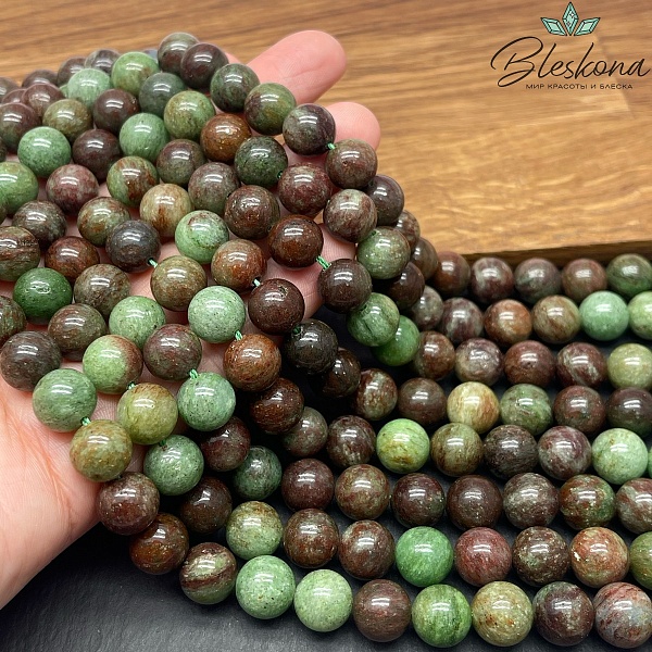 Кварцит коричнево-зеленый (облагороженный) 10 мм