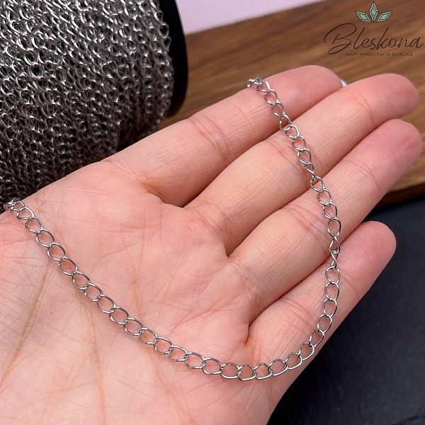 Цепь №С29 Цвет серебро 5*3,5 мм Сталь