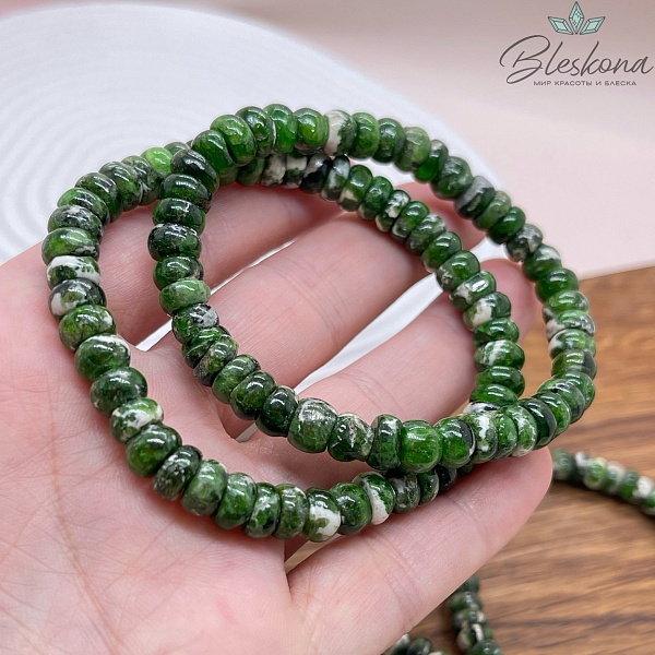 Диопсид рондель 7 мм сет 18 см №1