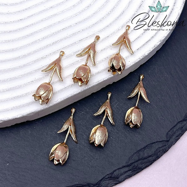 27,2*10 мм Цвет золото, Подвеска тюльпан 