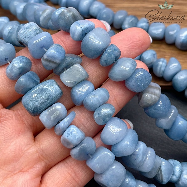 Оникс фриформ серо- голубой (6-10)*(10-15) мм