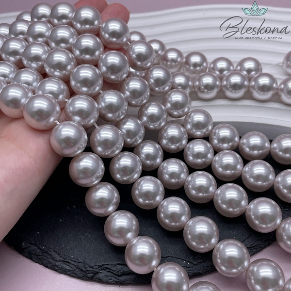 Жемчуг Майорка, цвет светло- фиолетовый  14 мм