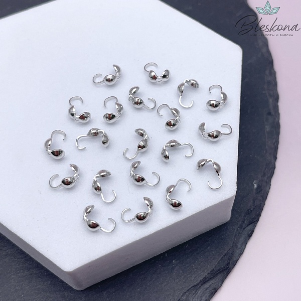 7*4 мм Цвет серебро, Каллоты уп. 20 шт.