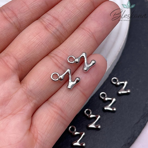 13 мм Цвет серебро, Буква гладкая Z