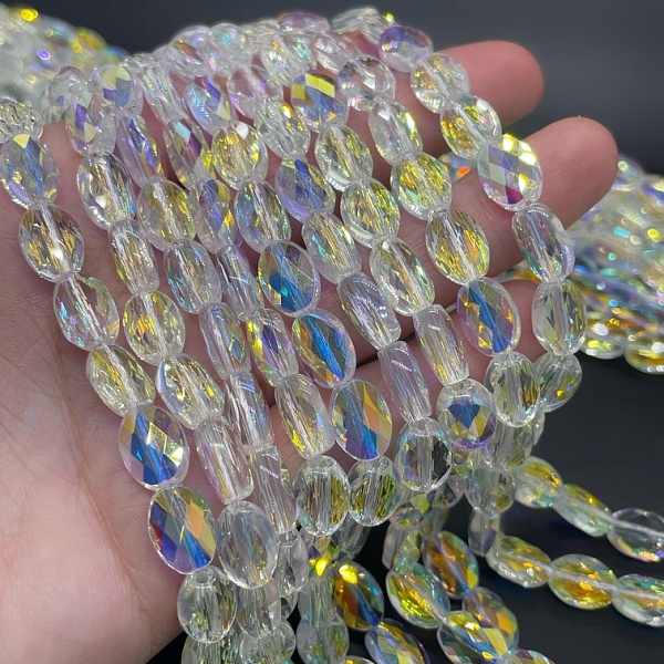 8*11 мм Стекло Lux, овал огранка, цвет AB 