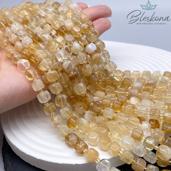 Цитрин куб фриформ 6,5-7 мм