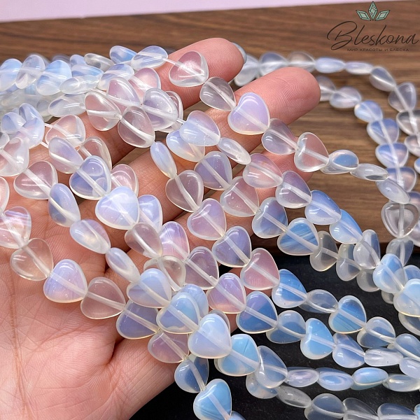 Лунный камень сердца (имитация) 10*10*5 мм