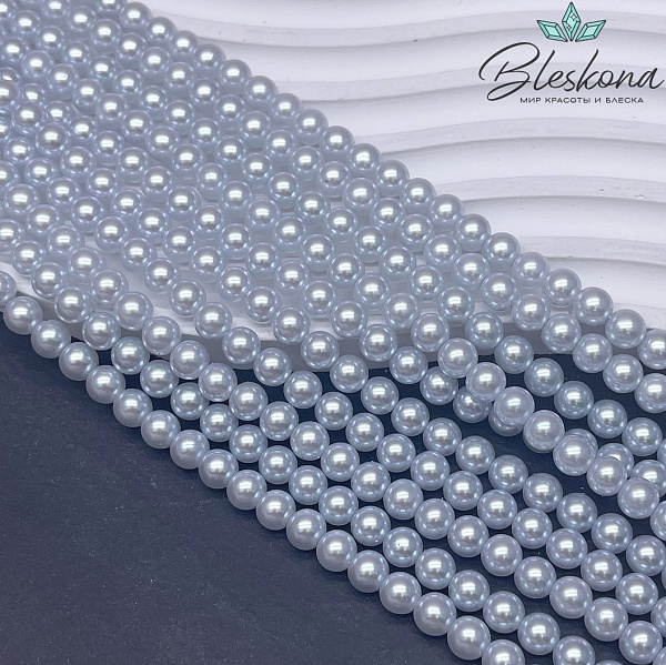 Жемчуг Майорка цвет бело-серый 6 мм