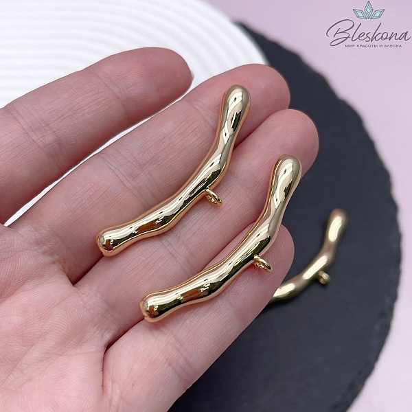 45*6 мм Цвет золото, Бейл трубочка разъемное кольцо CDNE368-3