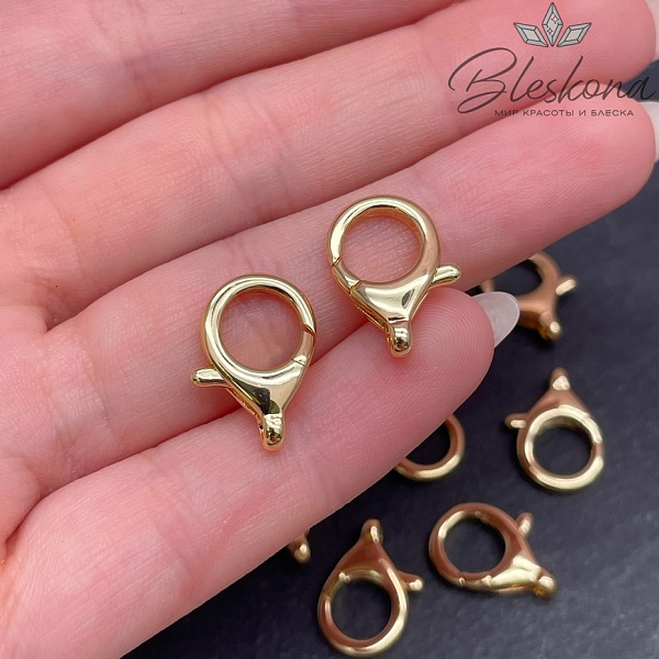 16,5 мм Цвет золото, Замок округлый 