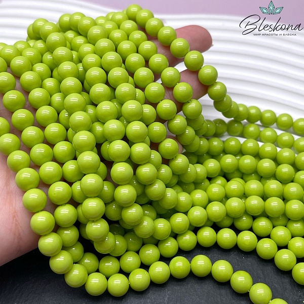 Жемчуг Майорка цвет светло-зеленый 8 мм
