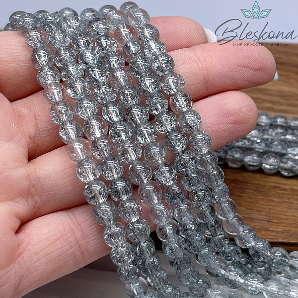 Кварц снежный светло- серый (имитация)  6 мм