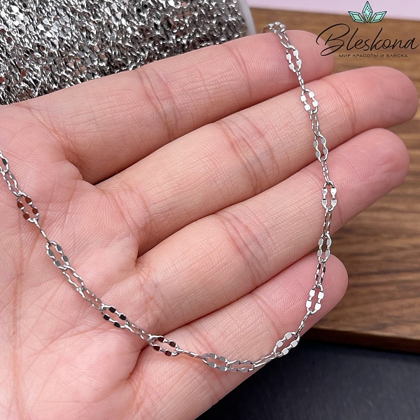 Цепь №109-5 цвет серебро 6,3*3 мм