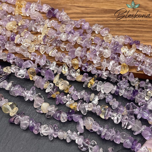 Крошка Аметрин ширина бусин ~ 9-11 мм