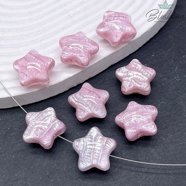 18*20 мм Бусина зефирная звезда  розовое