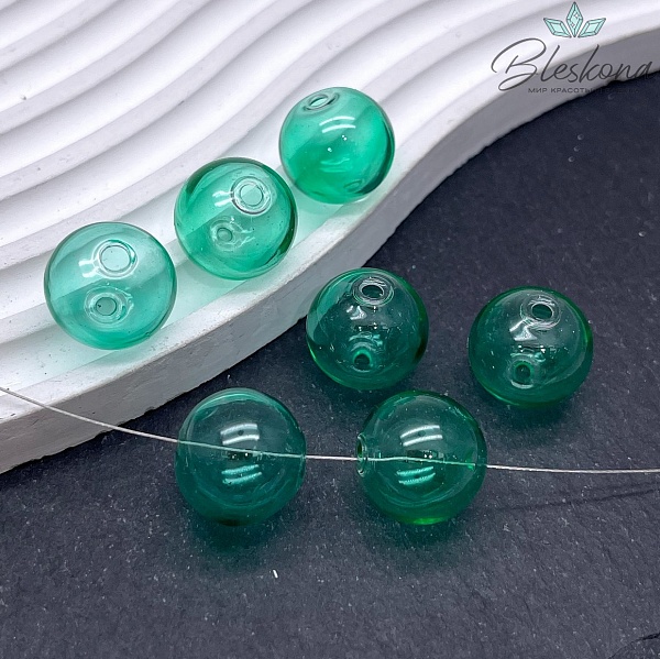 16 мм Бусина шар стекло зеленое