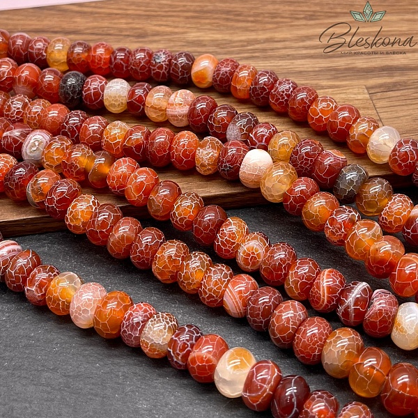 Агат Кракле светло-коричневый рондель 12*7 мм