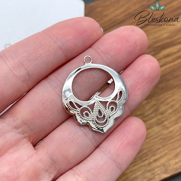 30,5*26 мм Цвет серебро, Подвеска Этно №7