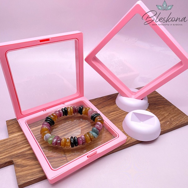 Прозрачный дисплей для украшений розовый 11 см