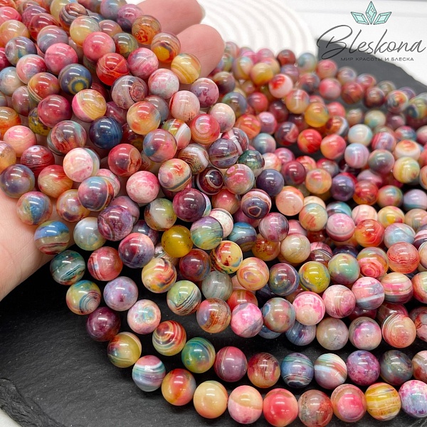 Агат с узором №13 8 мм