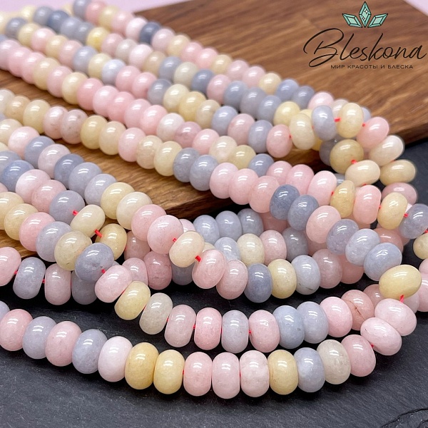 Кварц микс №1 тонированный рондель 6*10 мм