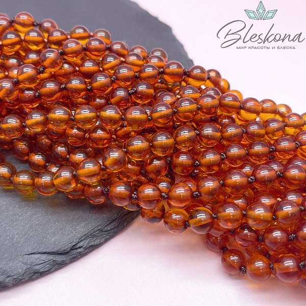Янтарь шар коричневый 8 мм