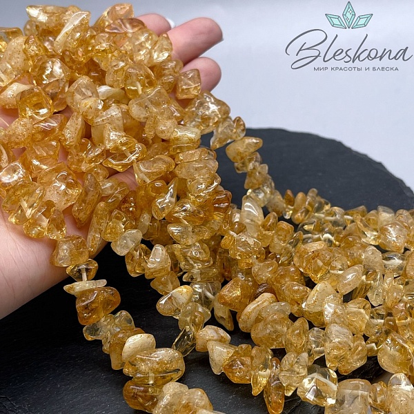 Крошка Цитрин ширина бусин ~ 13-18 мм