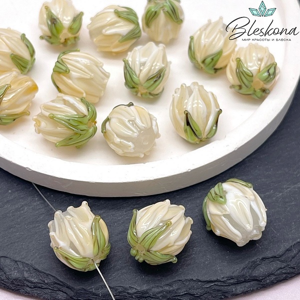 14 мм Бусина бутон светло-оранжевый