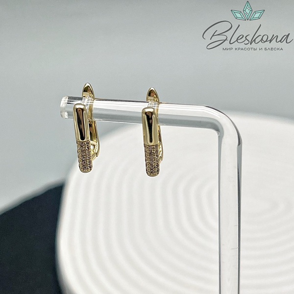 16мм цвет золото Швензы цирконы №16 Люкс