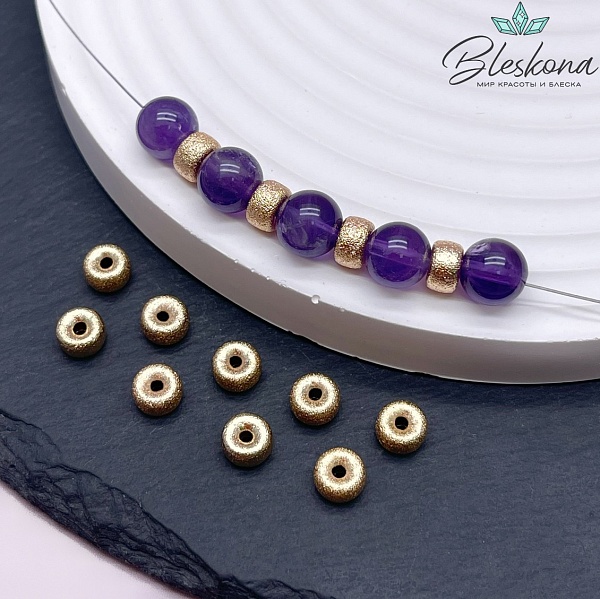 6*3,5 мм Цвет золото, Бусина-разделитель фактурная