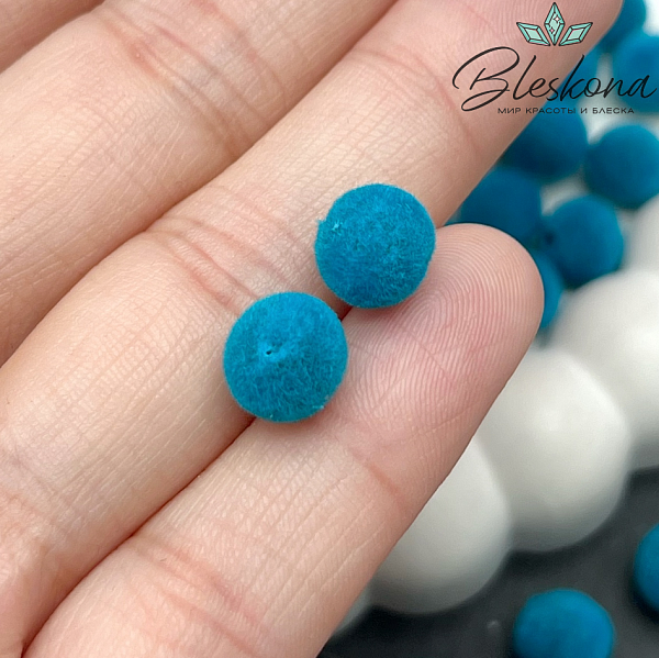 8мм Бархатная бусина, Цвет синий