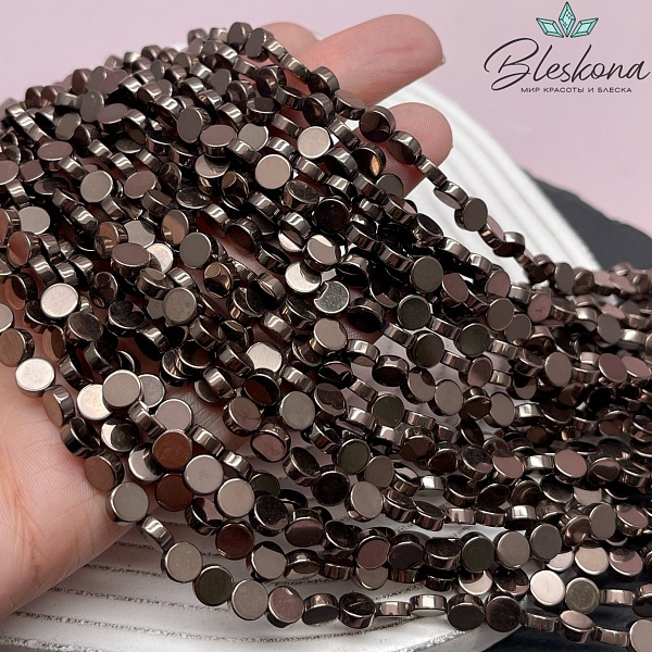 6 мм Гематин круг (таблетка), цвет коричневый №1 (шоколадный)