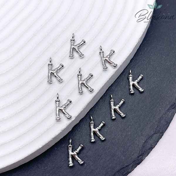 12 мм Цвет серебро, Буквы веточки K
