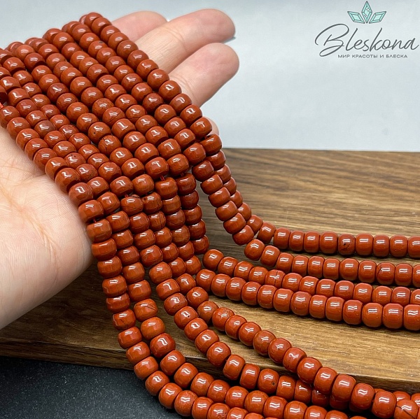 Яшма красная рондель 6*4,5 мм