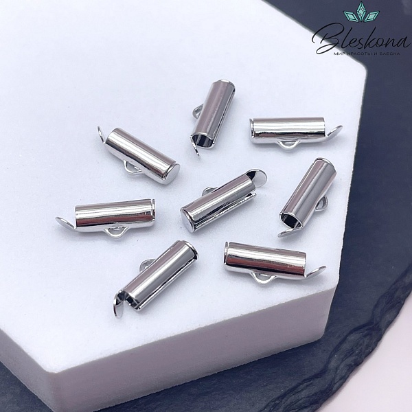 12,5*6 мм Цвет серебро, Концевик многорядный