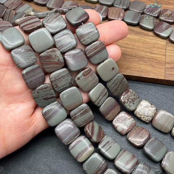 Яшма квадрат плоский 14 мм