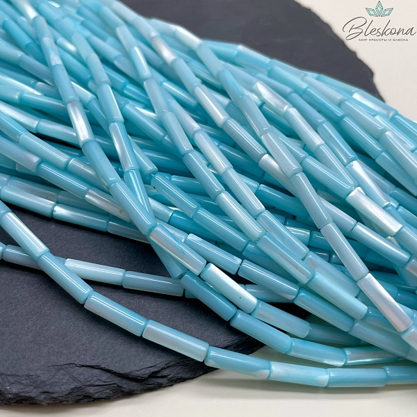 Перламутр бледно-голубой трубочки  13*4 мм 