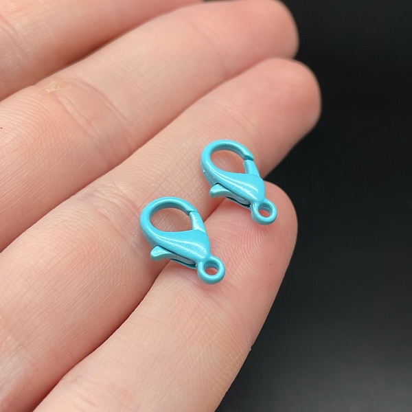 14 мм , Замок круглый  голубая эмаль