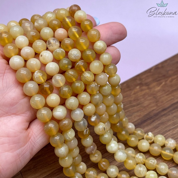 Опал желтый 8 мм