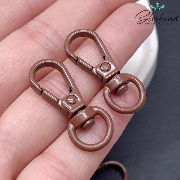 11,5*31,5мм , Замок крупный коричневая эмаль 