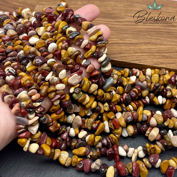 Крошка Яшма мукаит ширина бусин ~ 5-9 мм