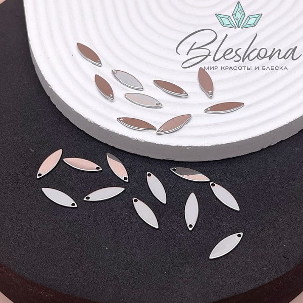 16*5 мм Цвет серебро, Подвеска капля острая