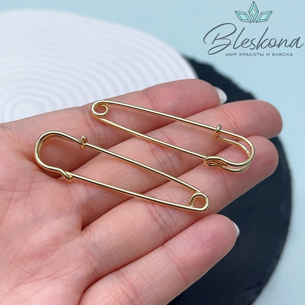 5 см, Цвет золото, Основа булавка без петелек