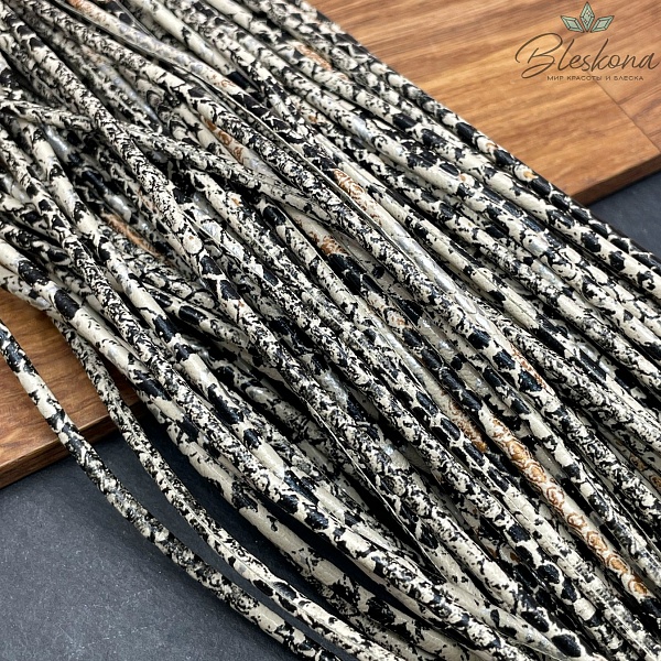 Шнур из экокожи змеиный принт 3 мм